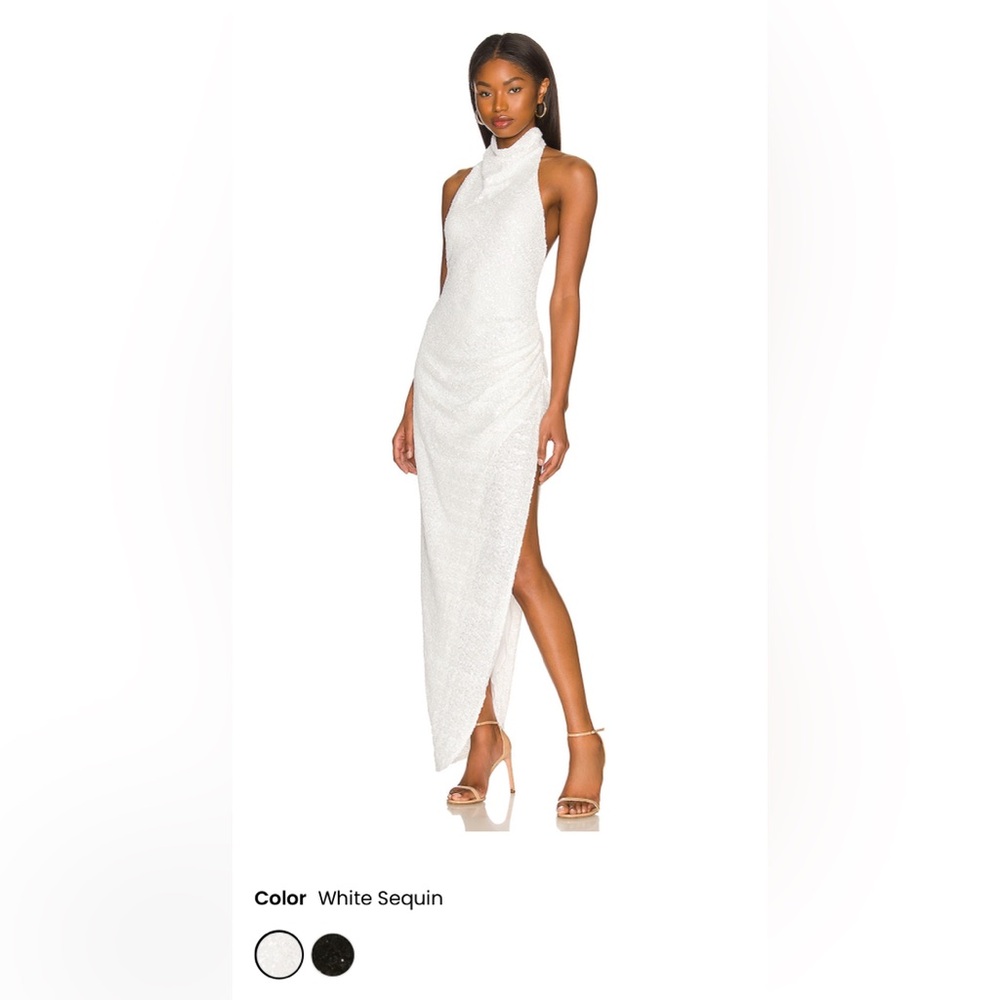 Amanda Uprichard x REVOLVE Samba Gown in White Sequin
